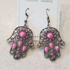 3 for $15  Hamsa Hand Dangle Earrings